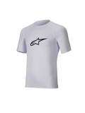 Alpinestars Tech KX Sim Top, Short Sleeve Karting Base Layer, White, black Astar logo on the chest, lightweight stretch mesh with ergonomic cuts, technical performance gear