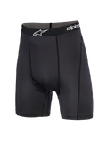 Alpinestars MX Boxer, spodenki termoaktywne do motocrossu, czarne, długość do połowy uda, z markowym elastycznym pasem i białym logo gwiazdy, sportowy krój z pionowymi szwami