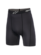 Alpinestars MX Boxer, spodenki termoaktywne do motocrossu, czarne, długość do połowy uda, z markowym elastycznym pasem i białym logo gwiazdy, sportowy krój z pionowymi szwami