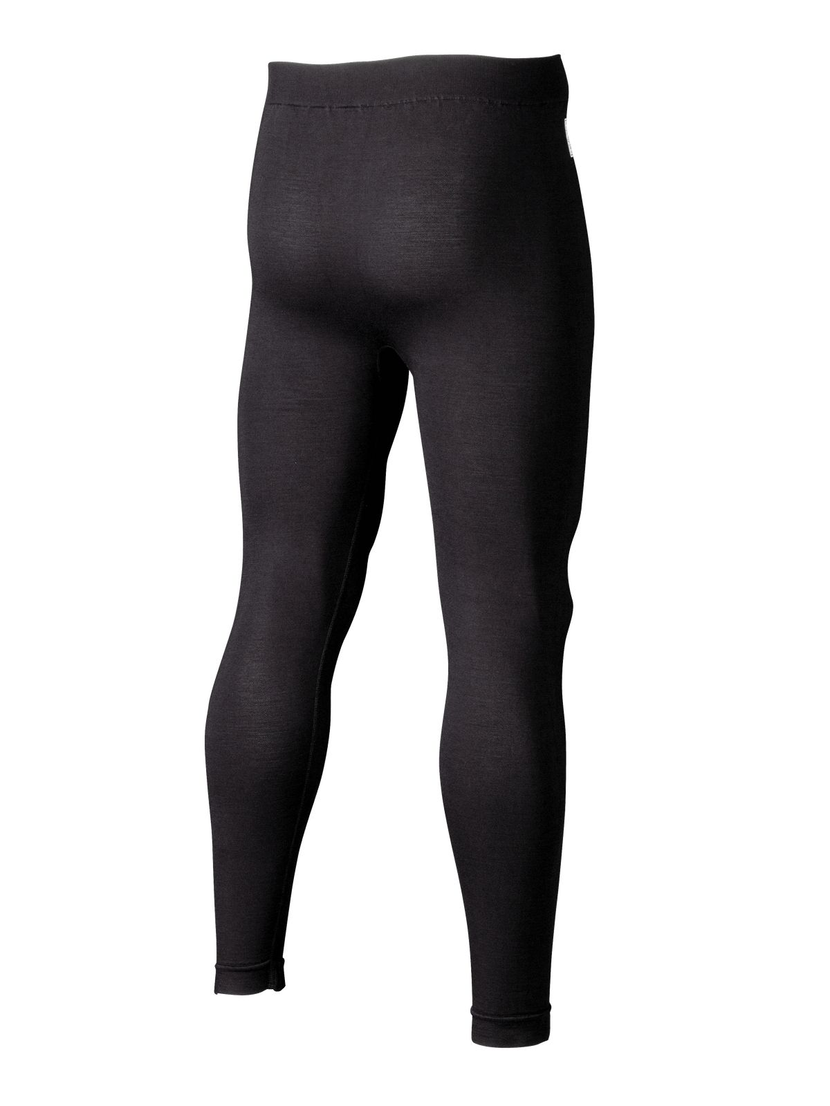 Alpinestars ZX Evo V3 Bottom, samochodowe spodnie termoaktywne, czarne, widok z tyłu 3/4 ukazujący dopasowane, ognioodporne legginsy, konstrukcja z siatki żakardowej zapewniająca oddychalność w sportach motorowych