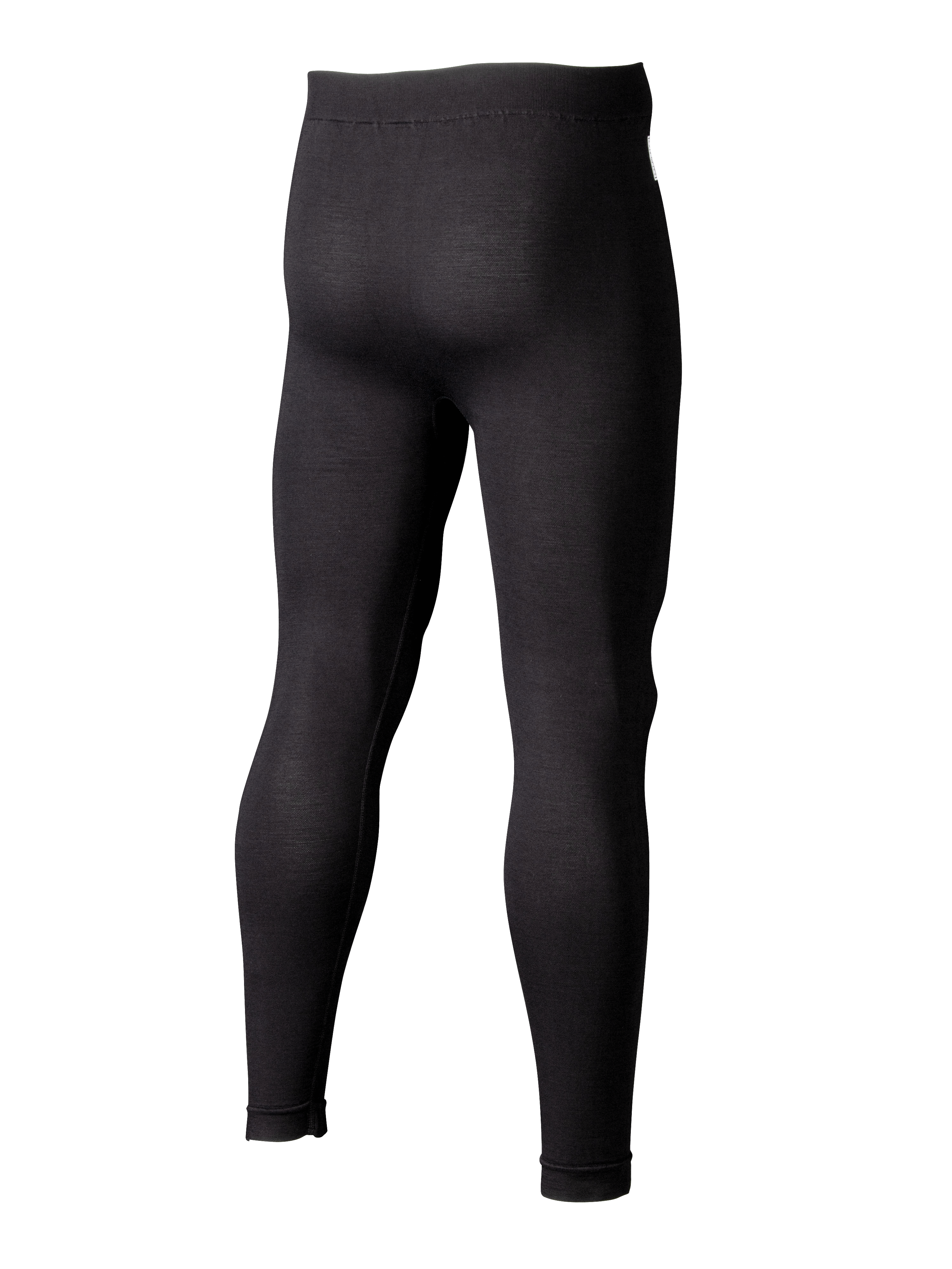 Alpinestars ZX Evo V3 Bottom, samochodowe spodnie termoaktywne, czarne, widok z tyłu 3/4 ukazujący dopasowane, ognioodporne legginsy, konstrukcja z siatki żakardowej zapewniająca oddychalność w sportach motorowych