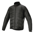 Alpinestars AMT Thermal Liner, czarna motocyklowa kurtka termiczna, pikowana konstrukcja ze skośnymi przeszyciami, materiał ripstop, wysoki kołnierz, pełny zamek błyskawiczny, lekka izolacja do turystyki adventure