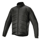 Alpinestars AMT Thermal Liner, czarna motocyklowa kurtka termiczna, pikowana konstrukcja ze skośnymi przeszyciami, materiał ripstop, wysoki kołnierz, pełny zamek błyskawiczny, lekka izolacja do turystyki adventure