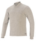 Alpinestars Race V3 Long Sleeve Top, samochodowa warstwa bazowa, szary, z półgolfem i czarnym logo gwiazdy, długie rękawy, teksturowana tkanina ognioodporna oraz logo Alpinestars na dole
