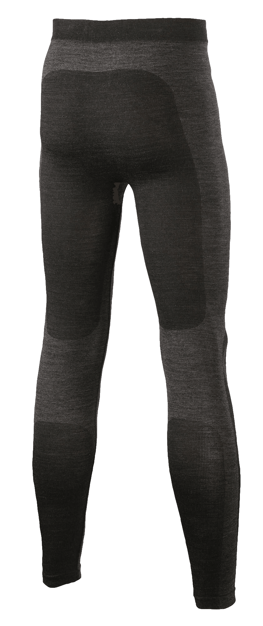 Alpinestars ZX Evo V2 Bottom, rajdowe spodnie termoaktywne, czarno-szare, widok z tyłu przedstawiający bezszwową techniczną konstrukcję z ciemniejszymi panelami na pośladkach i łydkach, ognioodporna bielizna do sportów motorowych