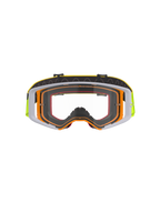Alpinestars Supertech Corp Goggles, gogle motocrossowe, oprawka w kolorze żółtym fluo i białym z przezroczystą szybką, szare akcenty, czarny regulowany pasek z żółtym brandingiem i wewnętrznym silikonowym uchwytem, wysokiej jakości gogle do wyścigów terenowych