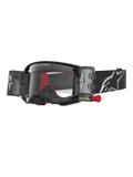 Gogle Alpinestars Supertech Firma Roll Off, wyścigowe gogle motocrossowe, czarne i srebrne, zintegrowany system Roll-Off i przezroczysta szybka zapewniająca widoczność off-road.