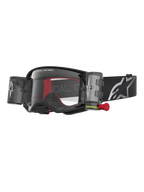 Gogle Alpinestars Supertech Firma Roll Off, wyścigowe gogle motocrossowe, czarne i srebrne, zintegrowany system Roll-Off i przezroczysta szybka zapewniająca widoczność off-road.