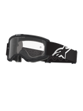 Alpinestars Vision Goggles OTG, gogle motocrossowe, czarno-szare z przezroczystą soczewką, szeroki czarny tkany pasek z białym logo Alpinestars, ramka o dużej objętości przystosowana do okularów korekcyjnych, gogle ochronne do jazdy off-road