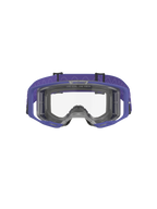 Gogle Alpinestars Vision 8 Corp, gogle motocrossowe, fioletowe i przezroczyste, fioletowa ramka A-FLEX, przezroczysta soczewka przeciwmgielna i szeroki fioletowy tkany pasek z wzorem fali, wysokowydajna ochrona oczu do wyścigów terenowych