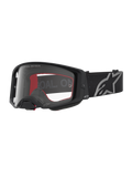 Alpinestars Supertech Vesta, gogle motocrossowe off-road, czarne matowe i srebrne z przezroczystą soczewką.