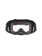 Alpinestars Supertech Vesta Goggles, Black and Matte Silver motocross eyewear featuring a clear lens for off-road riding.
