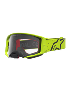 Alpinestars Gogle Supertech Vesta, gogle motocrossowe off-road, żółte fluo i czarne, przezroczysta soczewka, logo Astars.