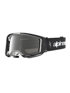 Alpinestars Vision 8 Amber Mirror Motocross Goggles in black and silver, with flexible A-FLEX frame and mirror lens.