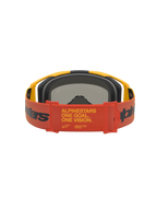 Alpinestars Vision 8 Amber Mirror Goggles, Red and Black Motocross Goggles with One Goal One Vision strap.