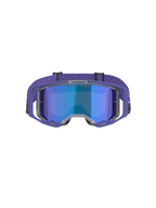 Alpinestars Vision 8 Corp Goggles, gogle motocrossowe, fioletowa oprawka z niebieską lustrzaną szybką, fioletowy pasek z falistym wzorem, wysokowydajna ochrona oczu do wyścigów off-road