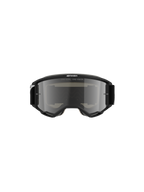 Alpinestars Vision 5 Corp Goggles, gogle motocrossowe, czarne ze srebrną lustrzaną soczewką, widok z przodu pokazujący napis „ONE GOAL. ONE VISION.” i logo Alpinestars, nowoczesny design do jazdy off-road i wyścigów motocrossowych