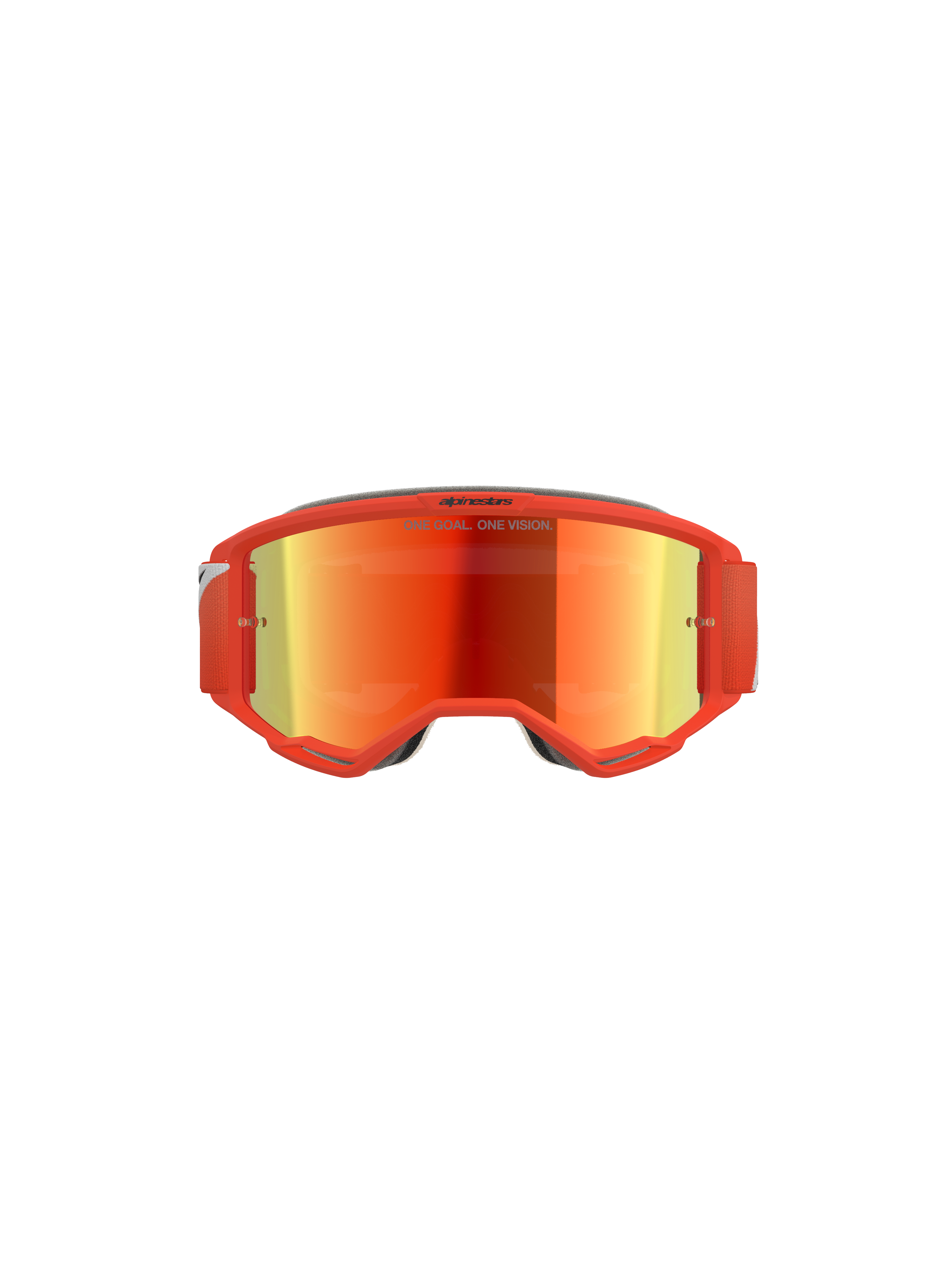 Alpinestars Vision 5 Corp Goggles, Motocross Goggles, Orange frame with Orange Mirror Red reflective lens, red adjustable strap, sleek off-road performance design