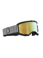 Alpinestars gogle Vision 5 Hone, czarno-białe gogle motocrossowe, złota lustrzana soczewka, elastyczna rama A-FLEX.