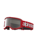 Alpinestars Vision 5 Hone, gogle motocrossowe, czerwone i białe, srebrna lustrzana soczewka, elastyczna rama A-FLEX i wentylacja RAM-AIR, profesjonalny sprzęt off-road