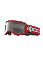 Alpinestars Vision 5 Hone, gogle motocrossowe, czerwone i białe, srebrna lustrzana soczewka, elastyczna rama A-FLEX i wentylacja RAM-AIR, profesjonalny sprzęt off-road