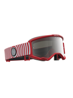 Alpinestars Vision 5 Hone, gogle motocrossowe, czerwone i białe, srebrna lustrzana soczewka, elastyczna ramka A-FLEX, profesjonalna ochrona off-road.