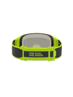 Alpinestars Vision 5 Rora Motocross Goggles, Black and Yellow Fluo, featuring the 'ONE GOAL. ONE VISION.' branded strap.