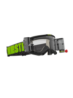 Alpinestars Vision 5 Hollow Goggles Roll Off, gogle motocrossowe, grafitowe i neonowożółte, przezroczysta soczewka ze zintegrowanymi zasobnikami roll-off, szeroki tkany pasek z wyrazistym neonowo-zielonym logo, oprawka A-FLEX i wielowarstwowa pianka dla wydajności off-road.