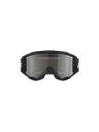 Gogle Alpinestars Vision 3 Wordmark, gogle motocrossowe, kolor Black Mirror Silver, z elegancką czarną oprawką i srebrną lustrzaną soczewką, czarny tkany pasek z białym logo, zaprojektowane do wyścigów terenowych i ochrony oczu