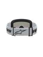 Gogle Alpinestars Vision 3 Wordmark Lustrzane, białe i czarne, motocrossowe, pasek z logo i miękka pianka, widok od tyłu