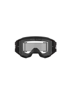 Alpinestars Vision 3 Wordmark Goggles, Motocross Goggles, Black and Clear, front view featuring clear anti-fog lens, A-FLEX frame, black strap with white Alpinestars logo, and 'ONE GOAL. ONE VISION.' slogan detail.