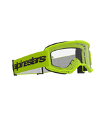 Alpinestars Vision 3 Wordmark Goggles, gogle motocrossowe, żółty fluorescencyjny z przezroczystą soczewką, szeroki żółty fluorescencyjny pasek z czarnym napisem Alpinestars, lekka oprawka A-FLEX z wentylacją RAM-AIR, wysokiej klasy ochrona oczu do jazdy terenowej