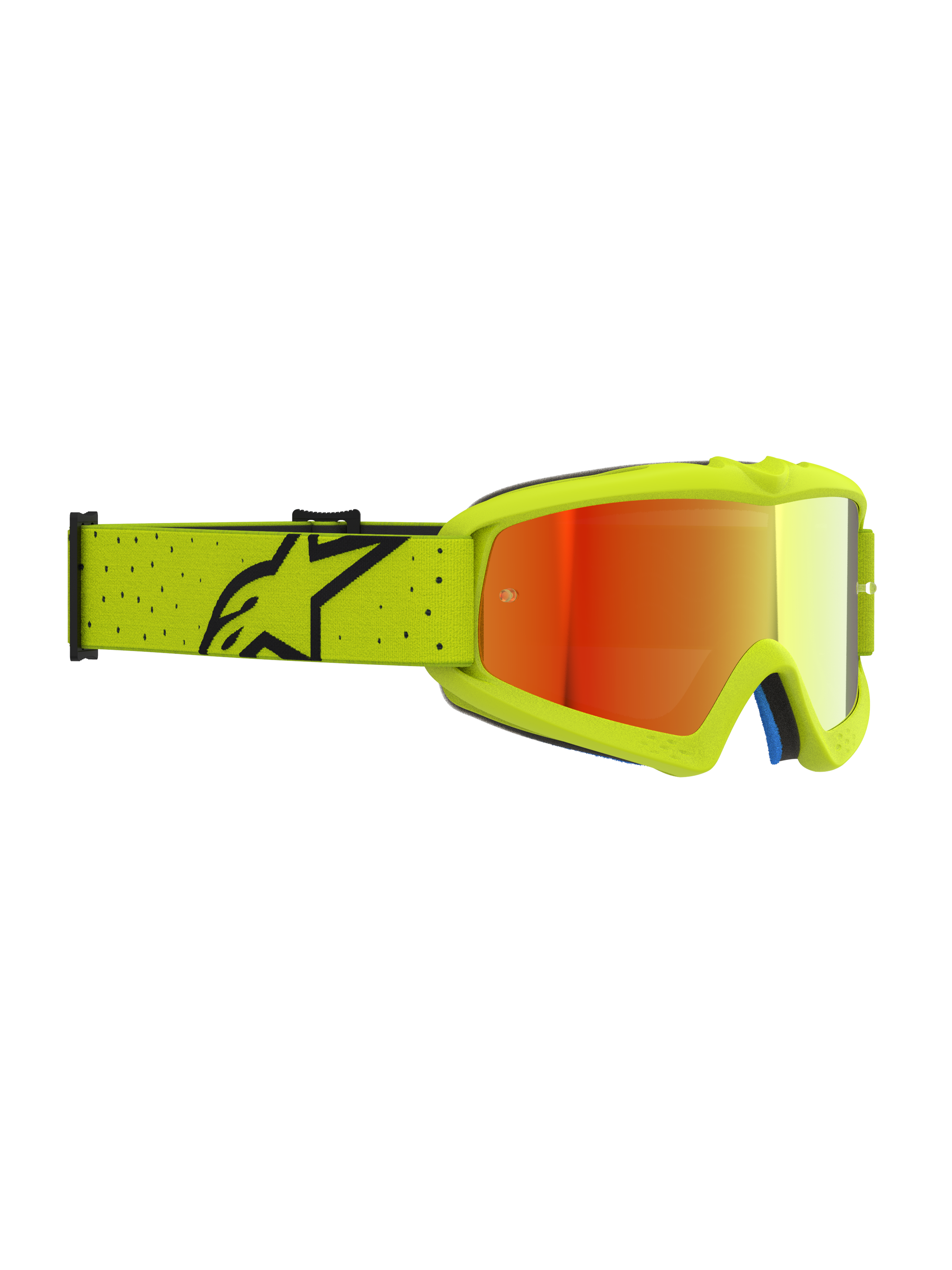 Alpinestars gogle Vision Vesta młodzieżowe, gogle motocrossowe, żółte fluo i czerwone lustrzane, regulowany pasek