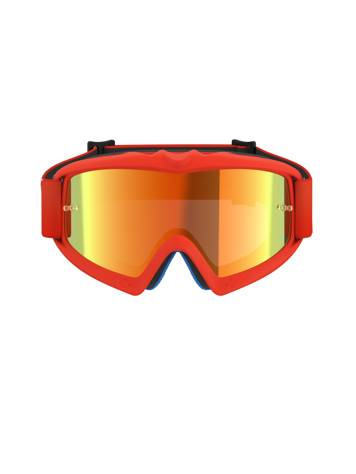 Alpinestars Vision Youth Corp Goggles, gogle motocrossowe, pomarańczowe z czerwonymi lustrzanymi soczewkami, jaskrawopomarańczowa uretanowa ramka, lustrzana soczewka i dopasowany pomarańczowy pasek, zaprojektowane dla młodych motocyklistów i do wyścigów off-road