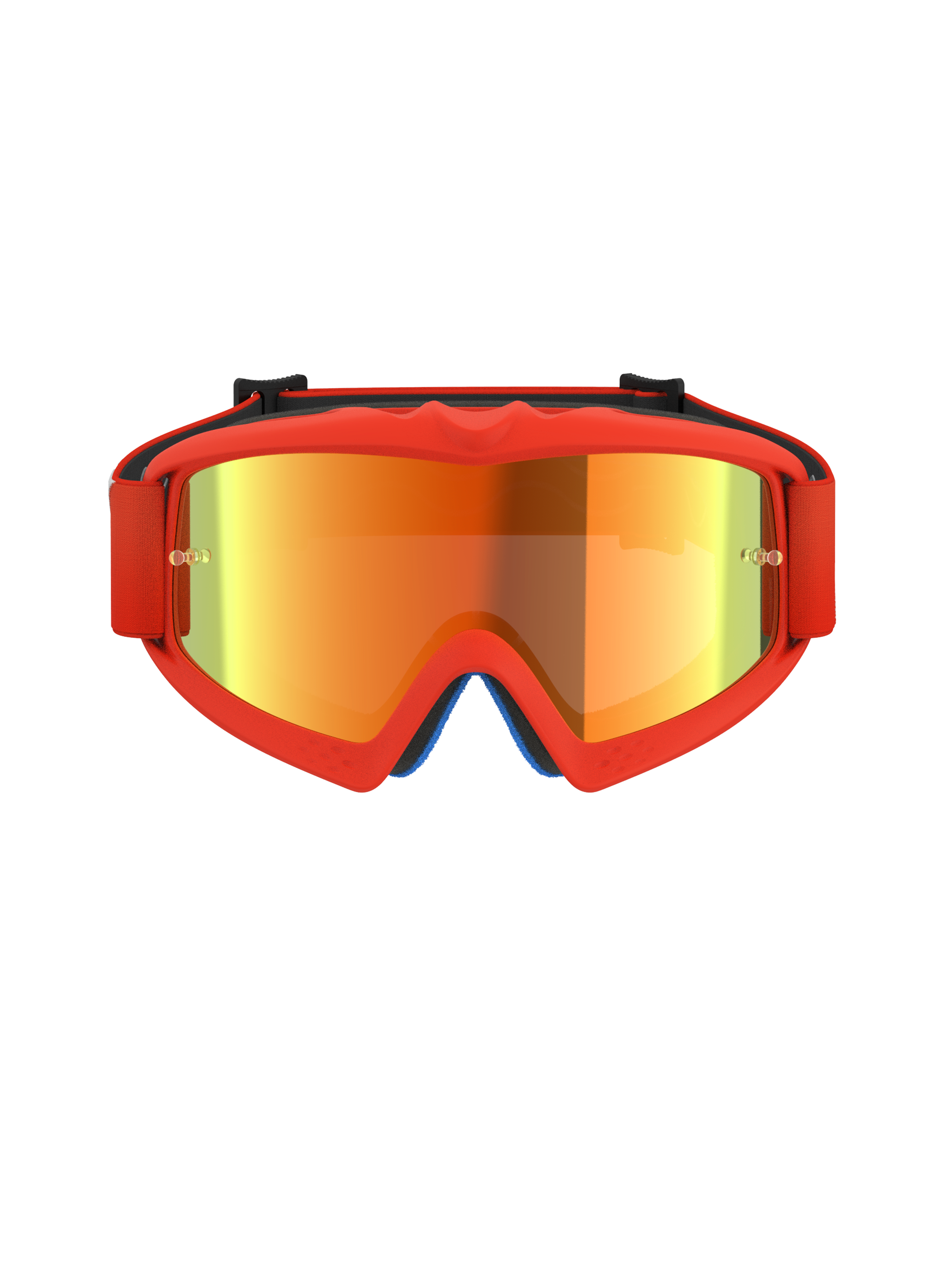 Alpinestars Vision Youth Corp Goggles, gogle motocrossowe, pomarańczowe z czerwonymi lustrzanymi soczewkami, jaskrawopomarańczowa uretanowa ramka, lustrzana soczewka i dopasowany pomarańczowy pasek, zaprojektowane dla młodych motocyklistów i do wyścigów off-road