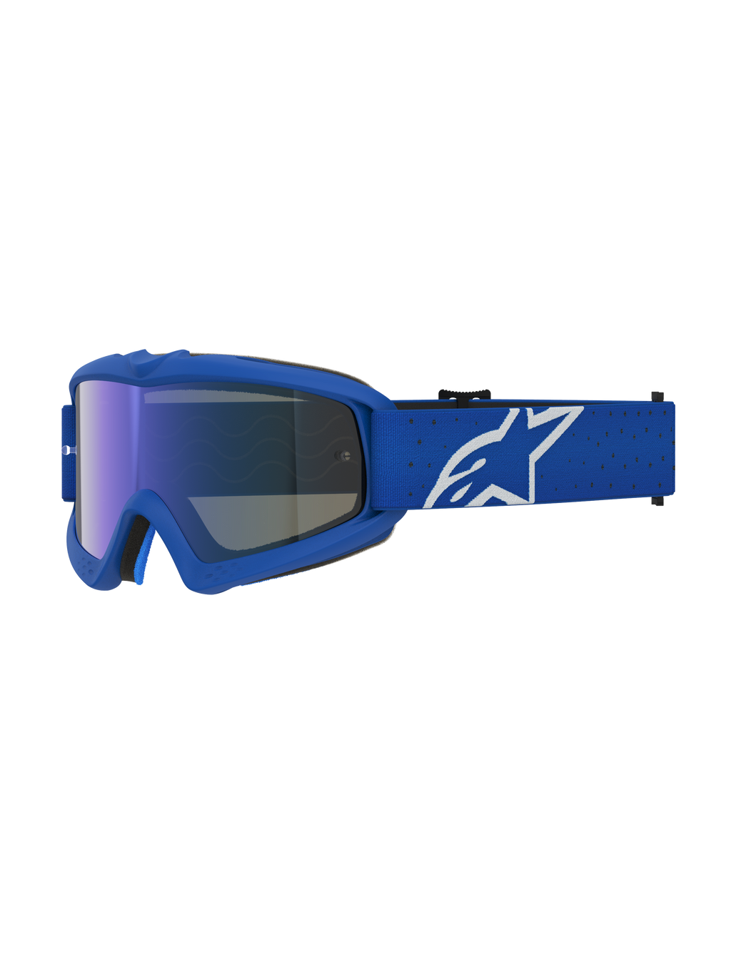 Alpinestars Vision Youth Vesta Goggles, Motocross Racing Eyewear, Youth, Blue and White, Anti-Fog Mirror Blue Polycarbonate Lens, Flexible Frame.