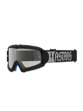 Alpinestars Vision Atrox, gogle motocrossowe młodzieżowe, czarne ze srebrną lustrzaną soczewką, pasek z logo.