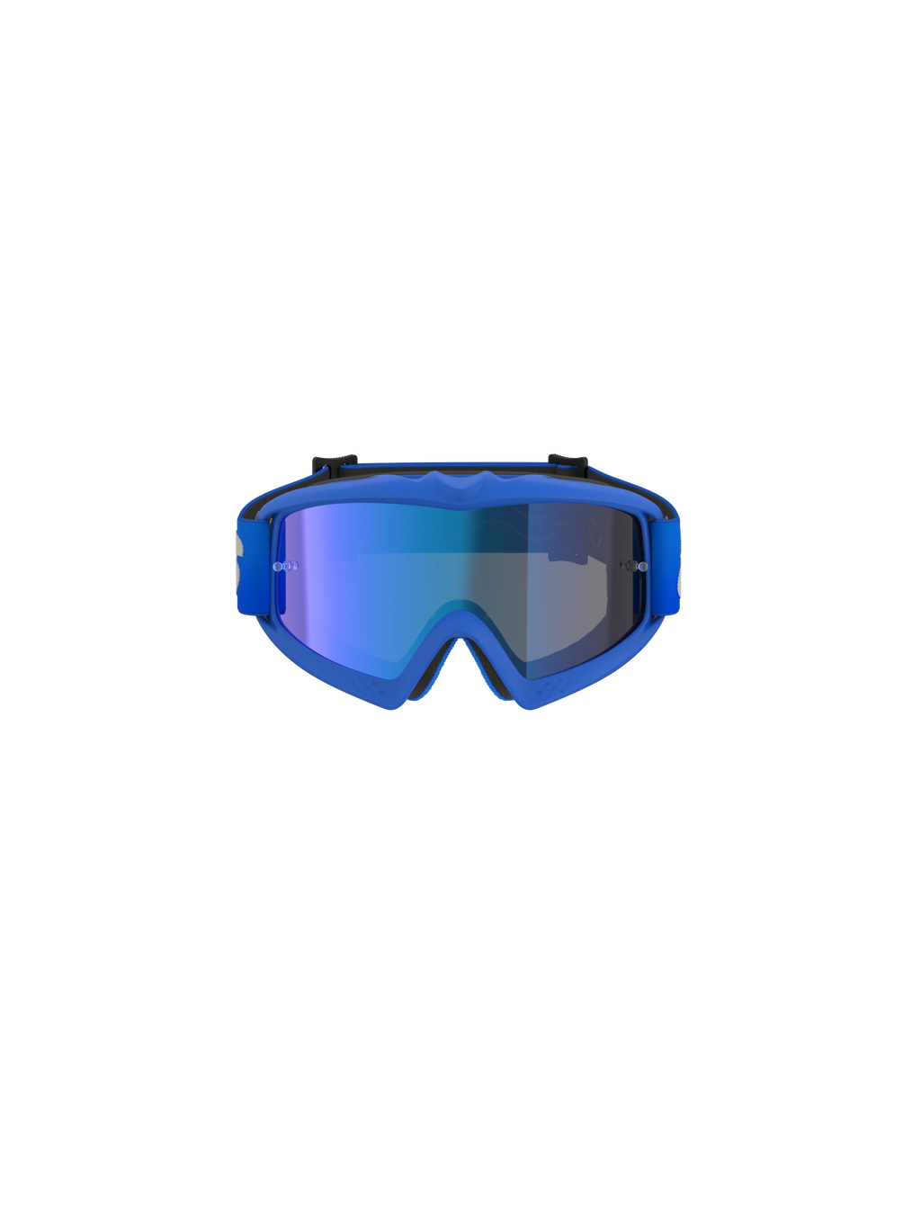 Gogle Alpinestars Vision Youth Blaze, gogle motocrossowe, niebieskie z niebieską lustrzaną soczewką i elastyczną niebieską ramką, profesjonalne gogle dla młodych zawodników off-road