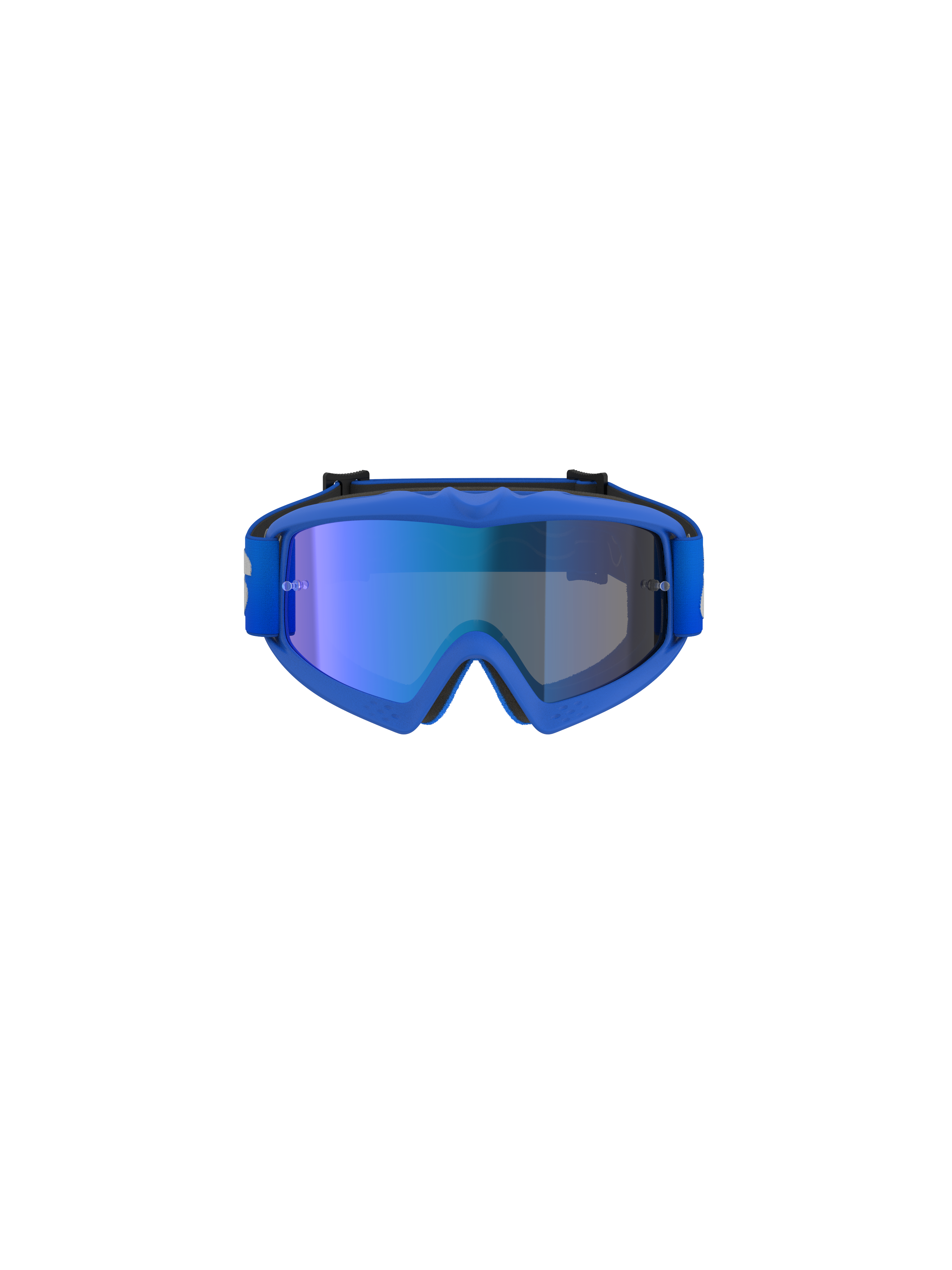Gogle Alpinestars Vision Youth Blaze, gogle motocrossowe, niebieskie z niebieską lustrzaną soczewką i elastyczną niebieską ramką, profesjonalne gogle dla młodych zawodników off-road