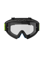 Gogle Alpinestars Vision Youth Hollow, gogle motocrossowe, kolor grafitowy i jaskrawożółty, przezroczysta soczewka przeciwmgielna z uchwytami na zrywki, czarny tkany pasek z jaskrawożółtymi akcentami, ochronne gogle terenowe dla młodych zawodników