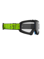 Gogle Alpinestars Vision Youth Hollow, gogle motocrossowe, szare i neonowo żółte, przezroczysta szybka, czarny pasek z wyrazistym neonowo żółtym brandingiem Alpinestars, wysokiej jakości gogle ochronne dla młodych zawodników