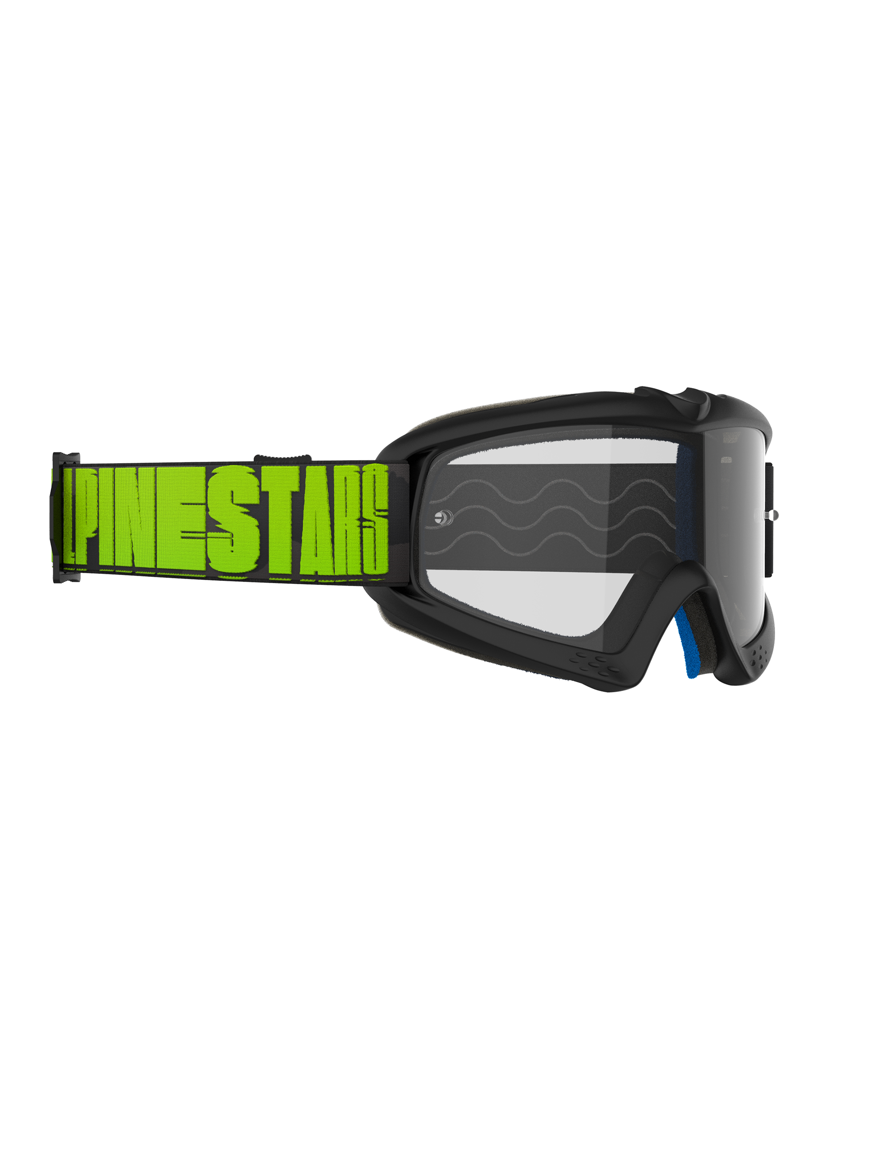 Gogle Alpinestars Vision Youth Hollow, gogle motocrossowe, szare i neonowo żółte, przezroczysta szybka, czarny pasek z wyrazistym neonowo żółtym brandingiem Alpinestars, wysokiej jakości gogle ochronne dla młodych zawodników