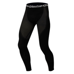 Alpinestars KX Bottom, Technical Base Layer Pants, Black, featuring contoured moisture-wicking panels and a branded elastic waistband, designed for performance under racing suits.