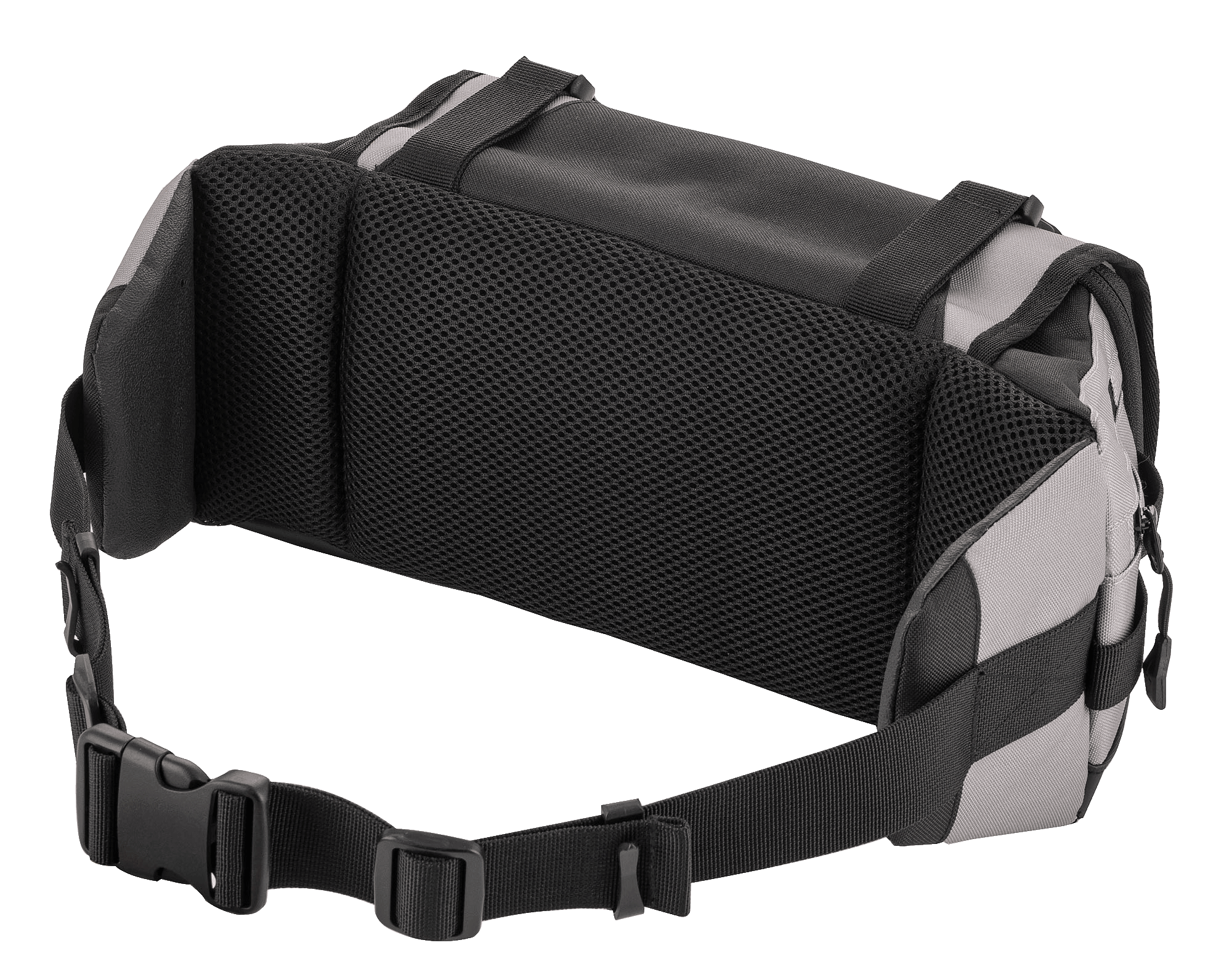 Alpinestars Tech Tool Pack, szaro-czarny, widok z tyłu z wyściółką z siatki air mesh dla wentylacji i komfortu, regulowany pas biodrowy z wytrzymałą klamrą, wytrzymała konstrukcja tekstylna do jazdy off-road i Enduro