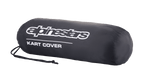 Torba do przechowywania pokrowca Alpinestars Kart Cover, czarna, z białym logo Alpinestars i napisem „KART COVER”, cylindryczny kształt ze ściągaczem, kompaktowa i przenośna konstrukcja na sprzęt motorsportowy