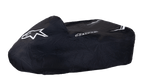 Alpinestars Kart Cover, czarny, ochronny pokrowiec na gokart z białym logo gwiazdy i napisem Alpinestars, wytrzymały materiał odporny na warunki atmosferyczne z białymi paskami, strukturalna konstrukcja do ochrony w padoku