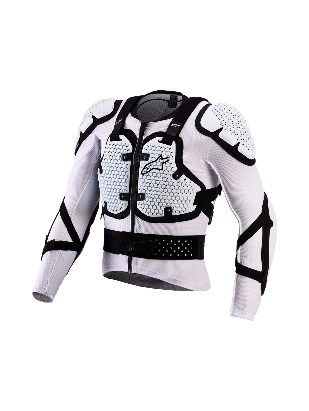 Alpinestars kurtka ochronna Bionic Action V3, biała i czarna zbroja motocrossowa z technologią A-Morph i oddychającą siatką