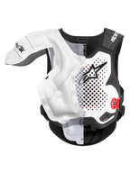 Alpinestars Tech-Air® MX System, motocrossowa kamizelka z poduszką powietrzną, biała i czarna, certyfikowana ochrona off-road z widoczną nakładką napełnionej poduszki