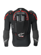 Alpinestars Tech-Air® Off-Road System, czarny motocyklowy system poduszki powietrznej off-road, widok z tyłu, zintegrowany ochraniacz pleców Nucleon CELL, komora na bukłak i ochrona CE Poziom 1