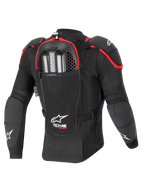 Alpinestars Poduszka Powietrzna Tech-Air Off-Road, kurtka ochronna motocyklowa terenowa, widok z tyłu, czarna i czerwona, ze zintegrowanym ochraniaczem pleców Nucleon CELL i komorą na podwójne naboje
